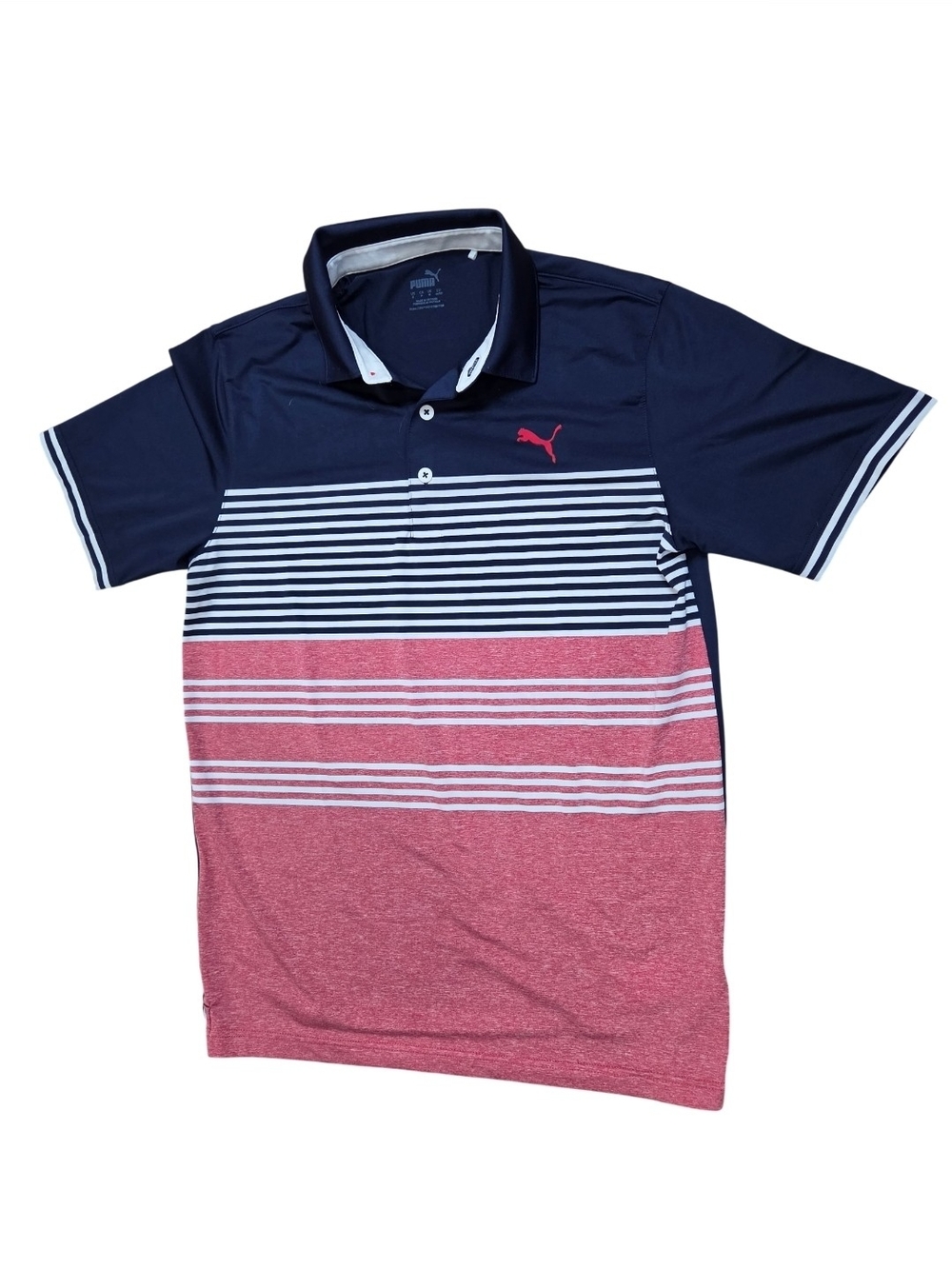 Puma Navy Shirt Jacket with Cream Trim Branding